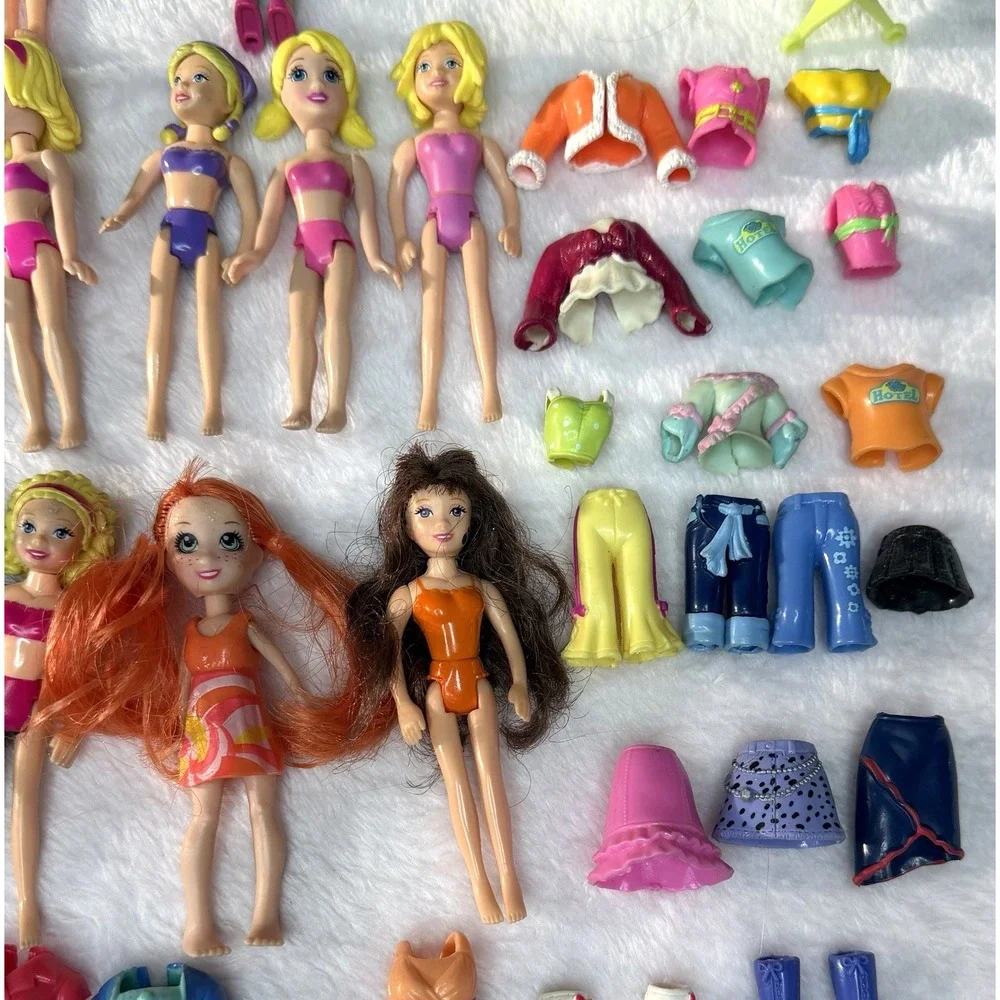 Polly Pocket Y2K 2000s Lot Dolls Rubber Clothing Accessories 125+ Pieces Vintage